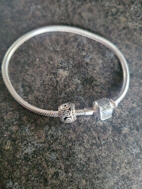 Sterling Silver Snake Chain Charm Bracelet in Silver Pandora !
